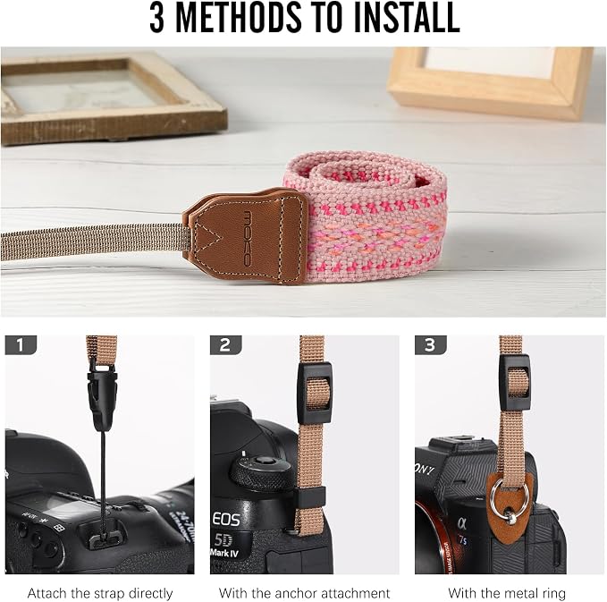 MoKo Camera Strap, Cotton Woven Cute Camera Strap, Adjustable Neck & Shoulder - Image 3