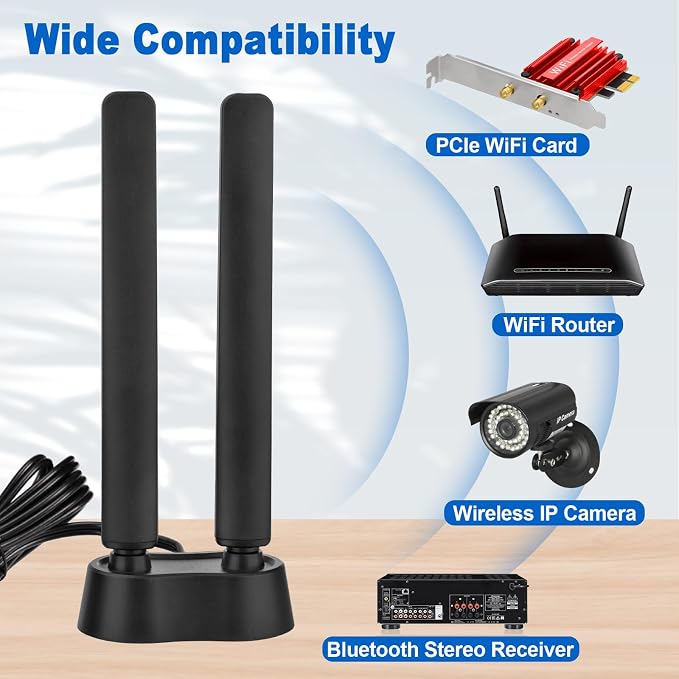 Eightwood 9dBi WiFi 6E Antenna Tri-Band 6GHz 5GHz 2.4GHz Magnetic Base WiFi - Image 7