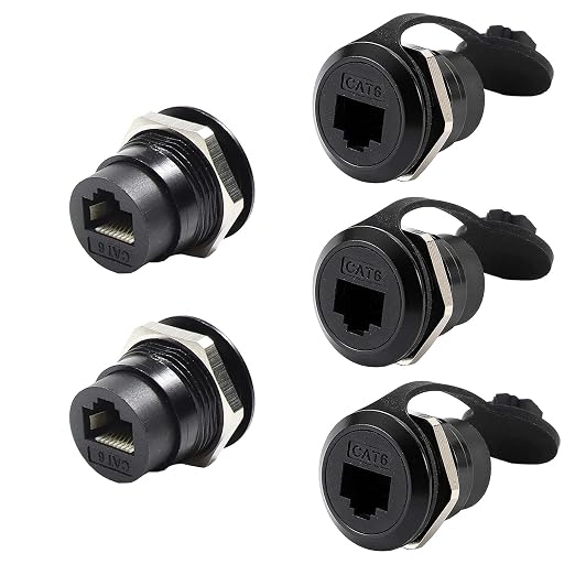 PENGLIN 5PCS RJ45 Panel Mount Connector, Double Head CAT6/5e /5 Ethernet LAN by PENGLIN