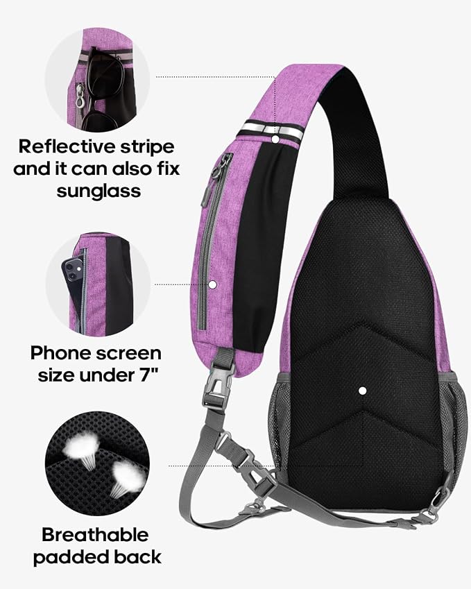 WATERFLY Small Hiking Sling Bag: Crossbody Sling Backpack Chest Bag Daypack - Image 4