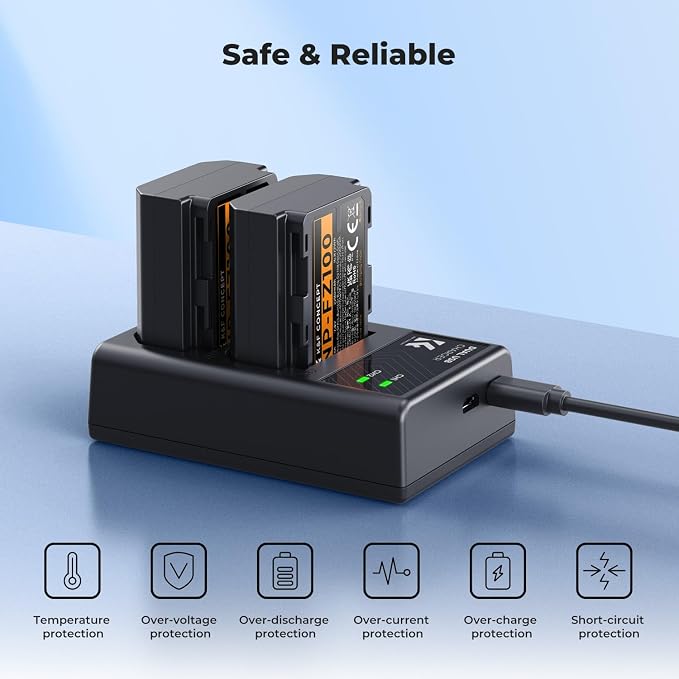 K&F CONCEPT NP-FZ100 2280mAH Battery and Dual Slot Charger Set - Image 6