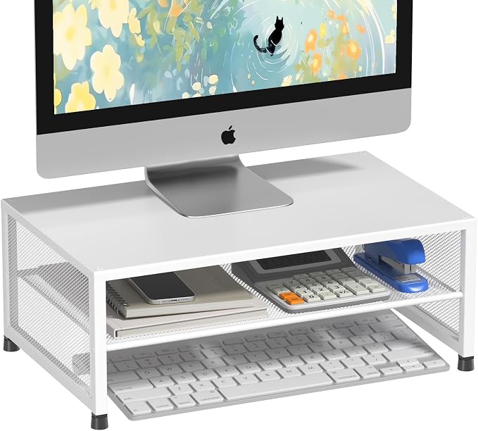 ECOLOVI 2-Tier Computer Monitor Stand Riser, Desk Organizer - Image 2