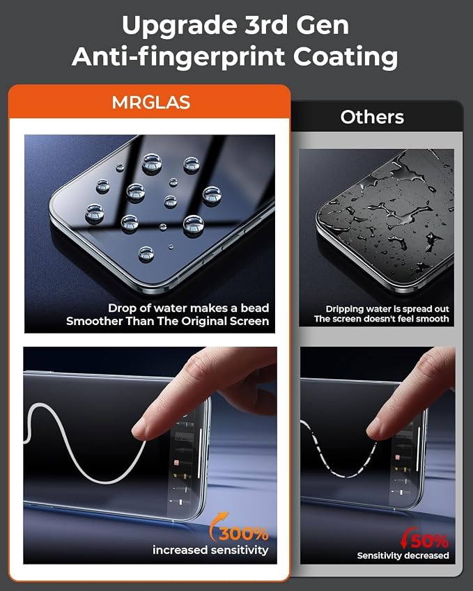 MRGLAS TOP 9H+ Glass 2+2 Packs for iPhone Air Screen Protector - Image 5