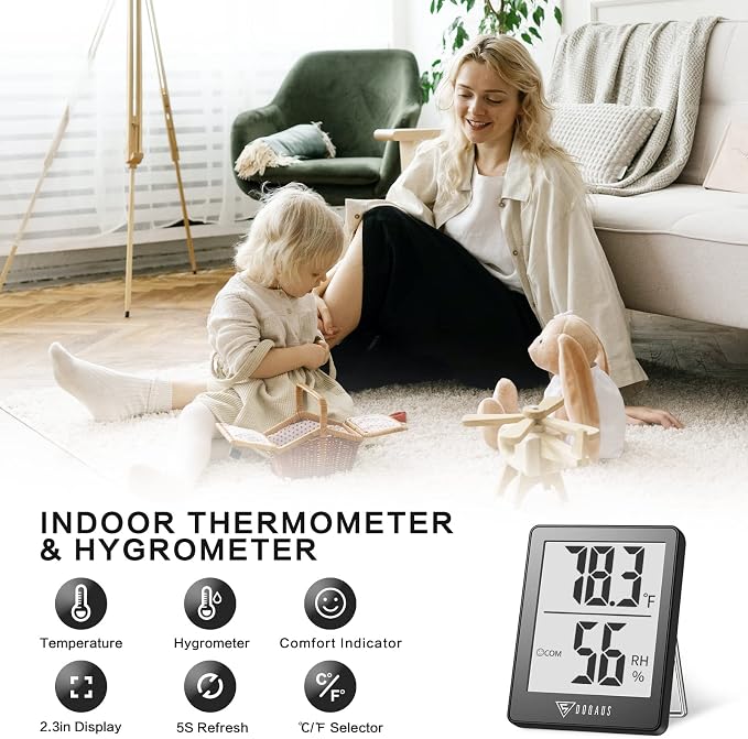 DOQAUS Digital Hygrometer Indoor Thermometer Room Thermometer - Image 2