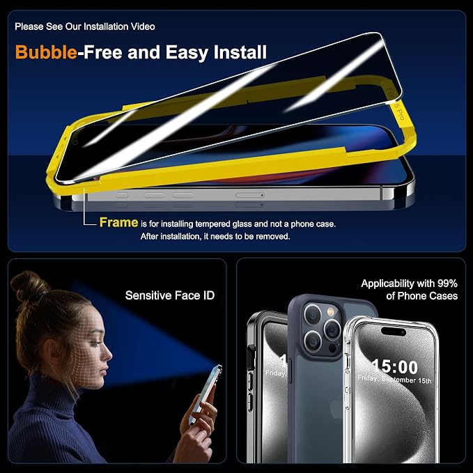 QHOHQ 3 Pack Privacy Screen Protector - Image 6