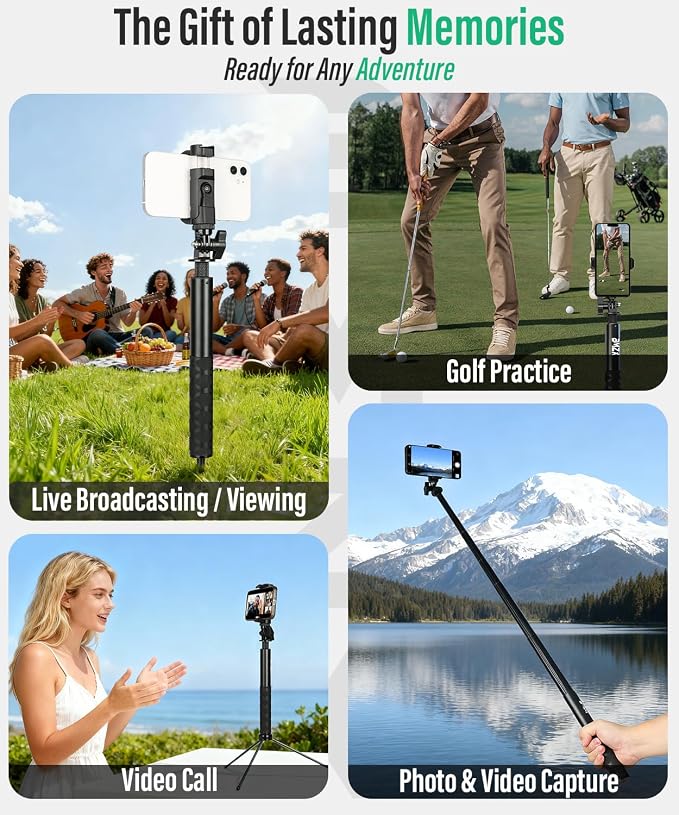 BMZX Golf Tripod Monopod, Magnetic Phone Holder, 1/4"-20 Screw, Carry Bag | - Image 8