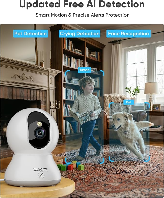 blurams 8MP Indoor Camera, 360° PTZ Baby Monitor, Pet Camera - Image 5
