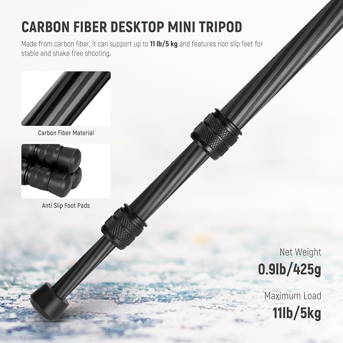 NEEWER TP09 Carbon Fiber Mini Tripod Compatible - Image 7