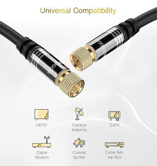 BlueRigger RG6 Digital Coaxial Audio Video Cable – Coax Cable - Image 3
