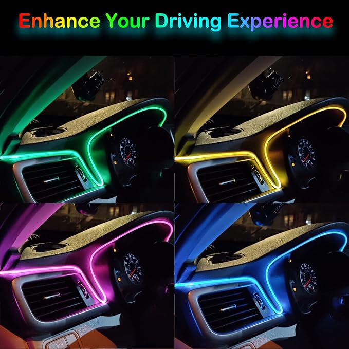Jushope Interior Car LED Strip Lights, RGB USB Car Ambient Lighting, Car - Image 6