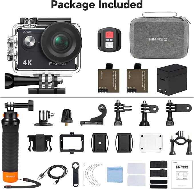 AKASO EK7000 4K30fps 20MP Action Camera EIS Ultra HD 131FT Waterproof - Image 9