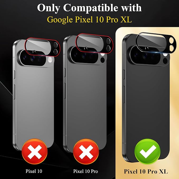 4 Pack for Google Pixel 10 Pro XL Camera Lens Screen Protector, 9H Tempered - Image 2