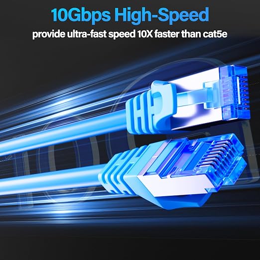 Cat6A Ethernet Cable Shielded 10Gbps 1 ft, Slim Shielded Ethernet Cable Cat 6 - Image 2