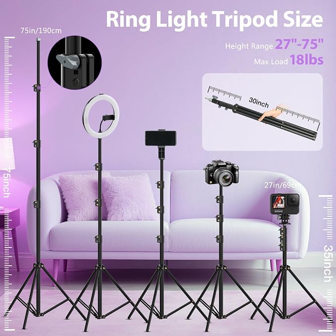 Ring Light 22inch Kit: Ring Light Tripod - Image 6