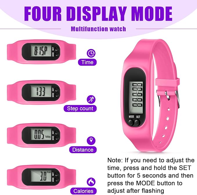 Geyoga Pedometer for Walking Steps and Miles Pedometer Watch Silicone Steps - Image 4