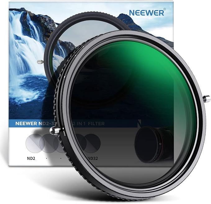 NEEWER 2 in 1 77mm Variable ND Filter ND2–ND32&CPL Filter No X Cross/30 Layer by Neewer