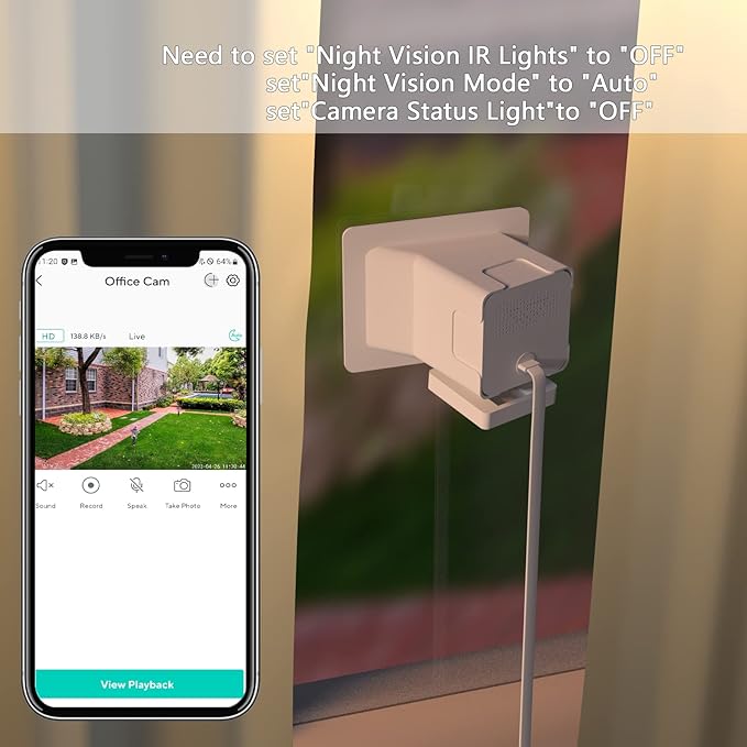 Teccle Angled Window Mount for Wyze Cam v4 OG, 20 Degrees Tilt, Through Window - Image 7