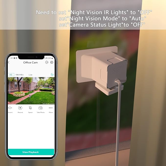 Teccle Angled Window Mount for Wyze Cam v4 Cam V3, 20 Degrees Tilt, Through - Image 6