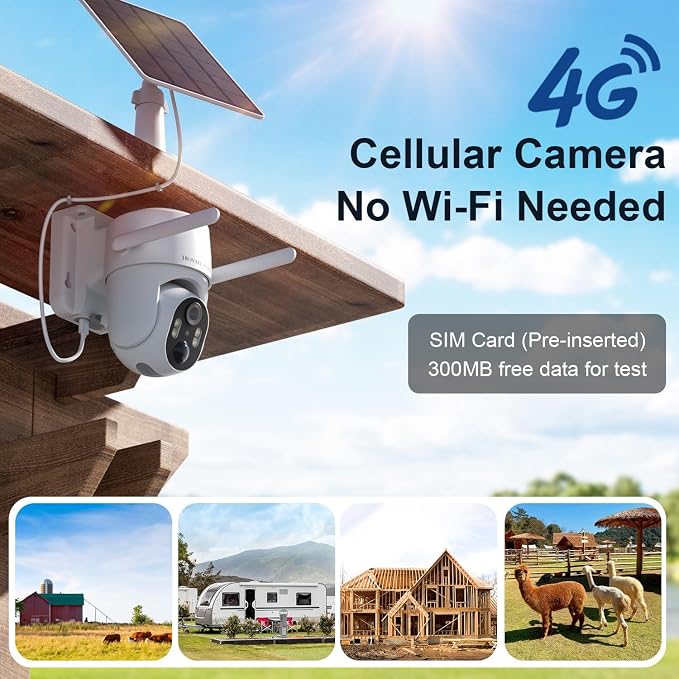 4G LTE Cellular Security Camera No Internet Needed, 2K Solar No wifi Security - Image 2
