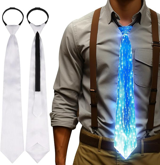 XGOOD Light Up Tie Rechargeable Fiber Optic Fabric Led Tie Light Up Clothes by XGOOD