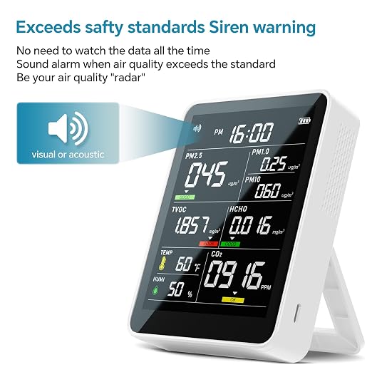Air Quality Monitor Indoor, 13-in-1 Smart Air Quality Tester - Image 4