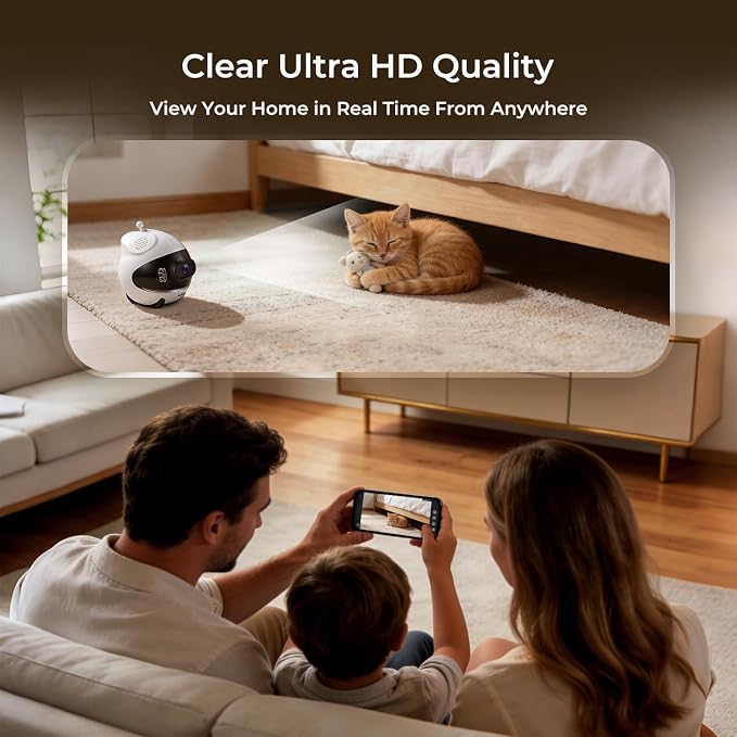 AEZ Robot Camera on Wheels 1080P Dual Lens, Indoor Movable Security Camera - Image 5