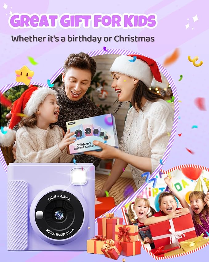 TIATUA Kids Instant Print Camera, Christmas Birthday Gifts - Image 6