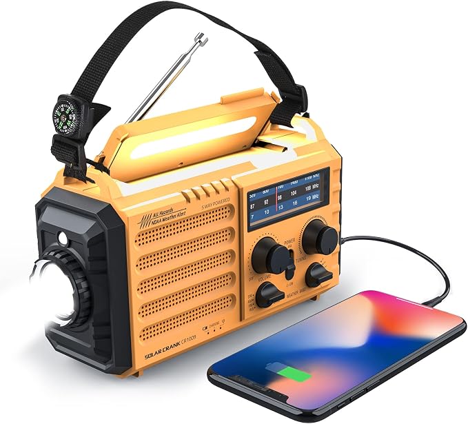 Raynic Weather Radio, 5000mAh/18500mWh NOAA Weather Radio, Solar Hand Crank by Raynic
