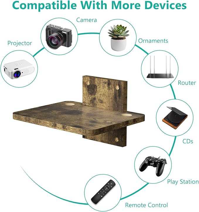 WALI Floating TV Shelf, 1 Tier Projector Shelf - Image 8