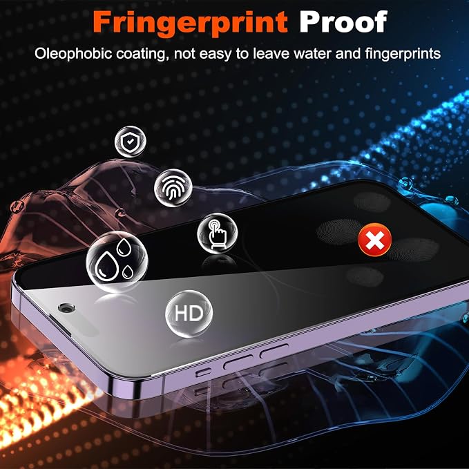 YMHML 2 Pack for iPhone 14 Pro Max Privacy Screen Protector, Upgrade Anti Spy - Image 6