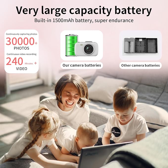WellTone Digital Camera Kids 4K Video 64MP Photography Cameras, Compact 18X - Image 2