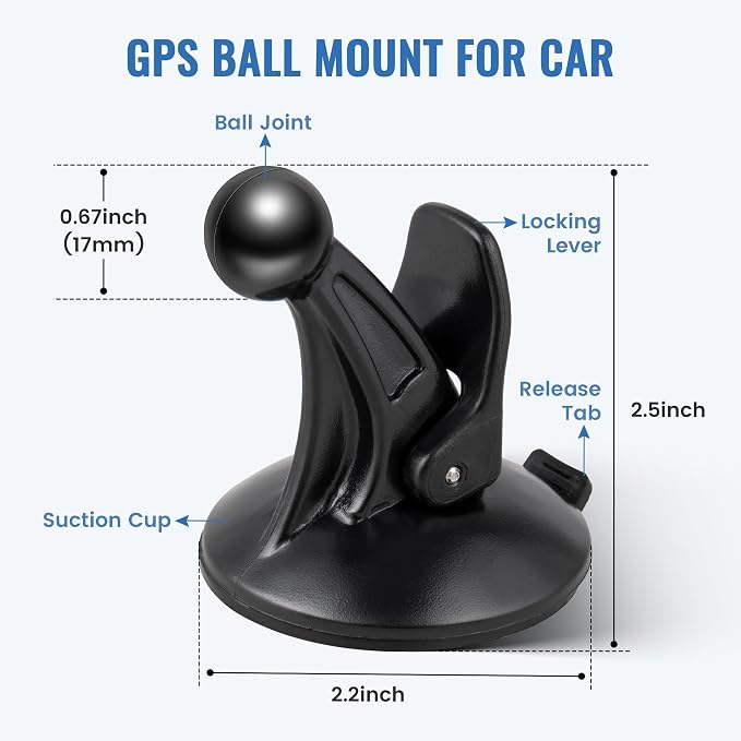 EWAY 2PCS GPS Car Holder Mount for Garmin Nuvi Windshield Dashboard - Image 6
