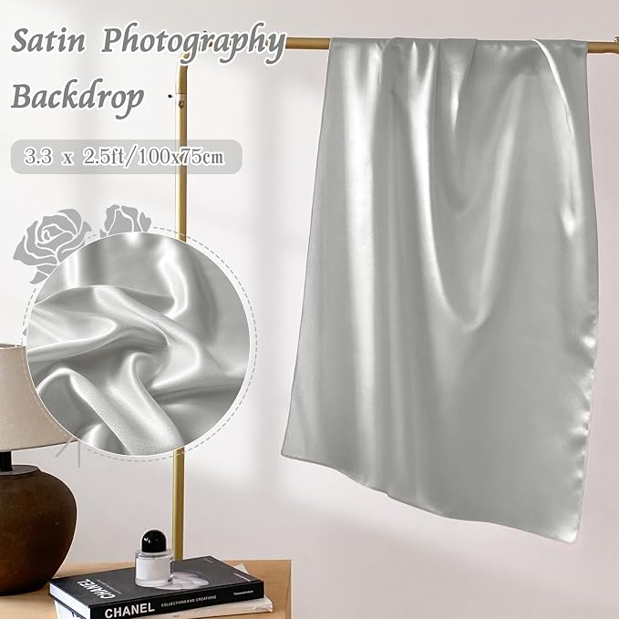 RUDONG M Satin Photography Backdrop 3.3x2.5ft - Image 4