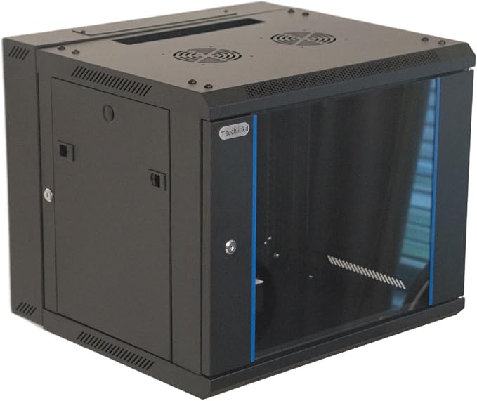 9U Wall Mount IT Cabinet Enclosure Hinged Double Section Swing Out 19-Inch - Image 2