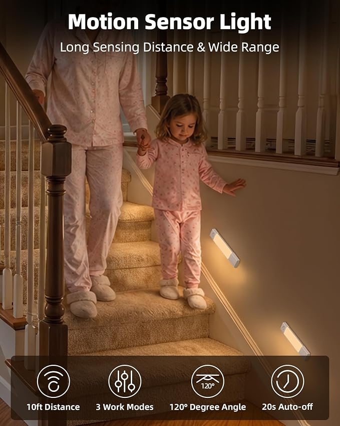 EZVALO 7.8" Rechargeable Motion Sensor Light Indoor, Wireless Closet Lights - Image 2