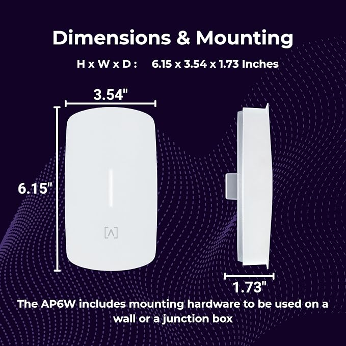 Alta Labs AP6W Wall Mounted PoE Pass Through WiFi 6 Access Point | Seamless - Image 4