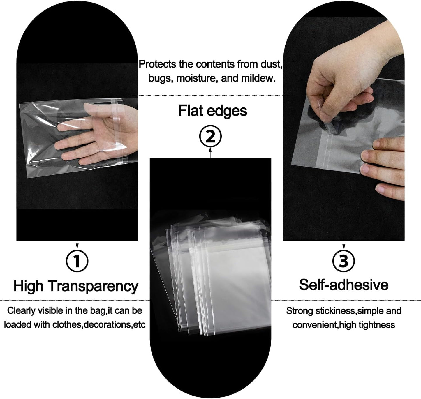 AUEAR, 9"x11" (100 Pack) Clear Plastic Sleeves - Acid Free 1.6Mil Crystal Resealable Bags -Fit for 8.5x11 Photos, Art Prints, Pictures, Papers