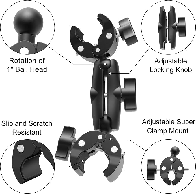 Taisioner Double Super Clamp Mount Umbrella clamp Camera Clamp Pole Clamp - Image 4