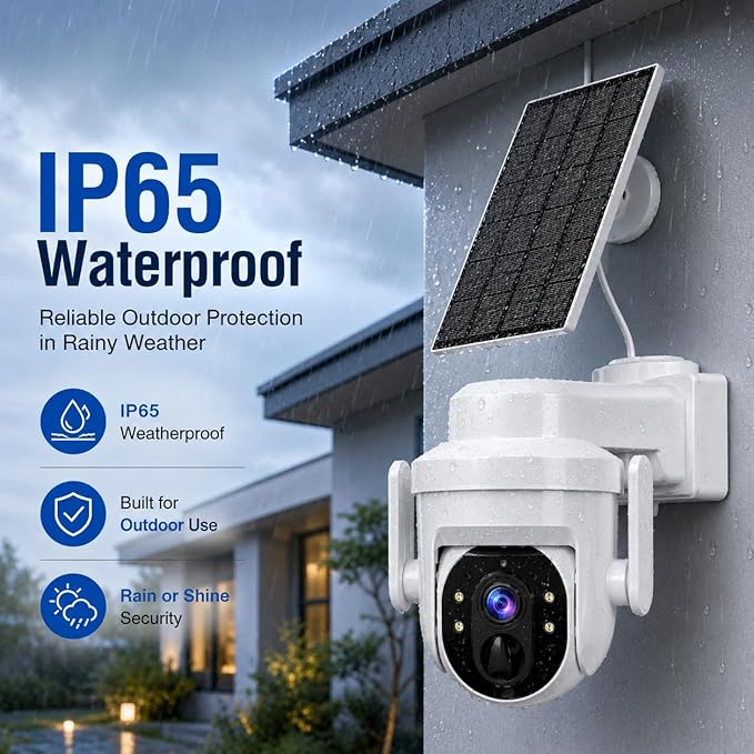 2K Solar Camera Outdoor Wireless, 2.4Ghz WiFi Battery Camera, 355° View - Image 5