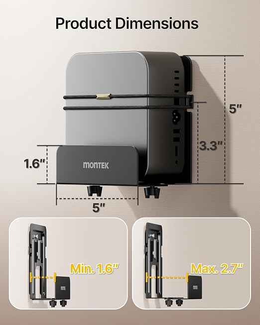 monTEK Adjustable Cable Box Mount up to 11 LBS, Modern Mount, Small Devices - Image 3