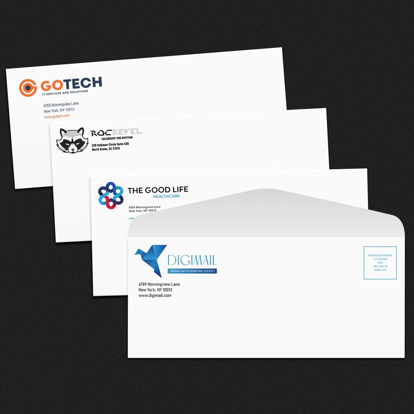 White Regular Business #14 Envelopes - Great for Mailing Letters, Business Memos, Documents, Invoices, Bills - Thick and Sturdy 24lb Stock, Strong Gummed Flap - 5" x 11-1/2" - 50 Envelopes