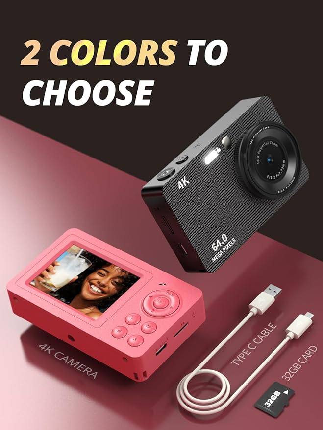 4K 64MP Digital Camera, Compact Mini Cameras - Image 7