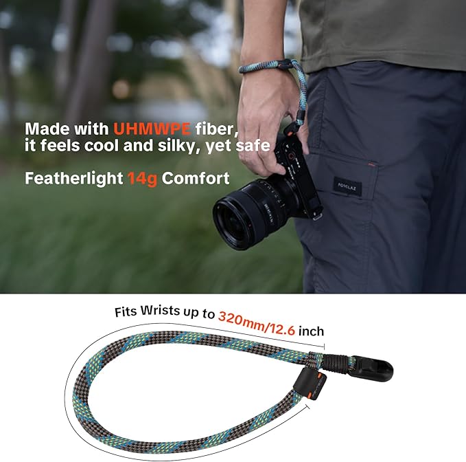 PGYTECH Camera Wrist Strap Slim Outdoor Style, Adjustable Quick Release - Image 2