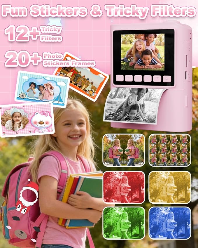Instant Print Camera for Kids, 1080P Instant Digital Print Cameras for Toddler - Image 5