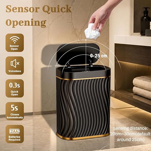steo spce Automatic Motion Sensor Bathroom Small Trash Can - Image 2