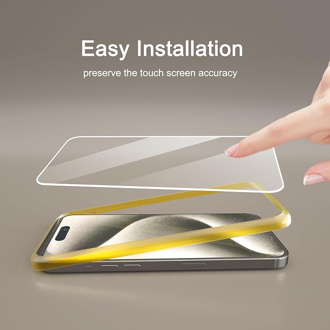 Ailun 3 Pack Screen Protector for iPhone 15 Pro + 3 Pack Camera Lens Protector - Image 2