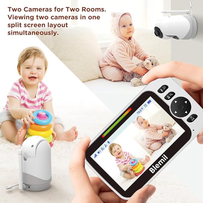 Blemil Baby Monitor with 30-Hour Battery, 3500mAh Battery, Remote Pan/Tilt/Zoom - Image 7