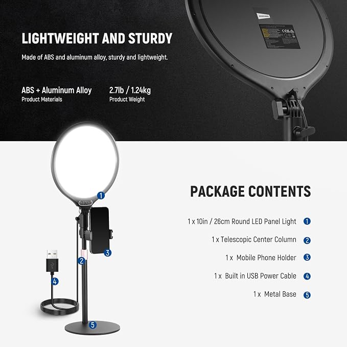 NEEWER Basics 10.5" Desk Ring Light - Image 8