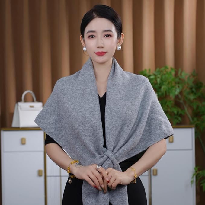 Shawls Wraps Women Triangle Sweater Scarf Warm Wool Blend Pashmina Cape Cold - Image 2