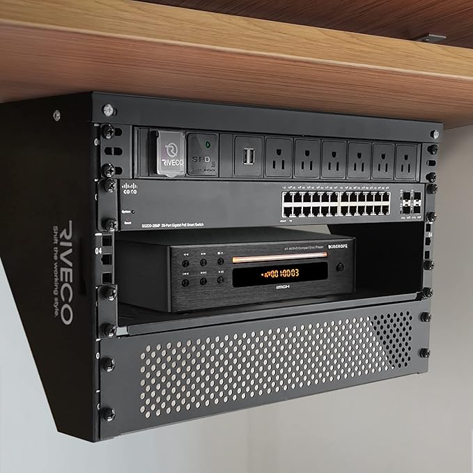 RIVECO 5U Wall Mount Vertical Rack Network Bracket Firm Constructed Easy - Image 5